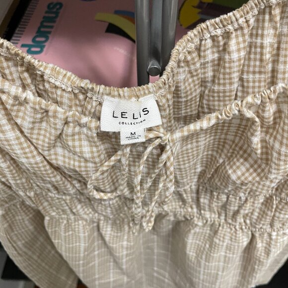 gingham puff sleeve dress - Picture 4 of 4